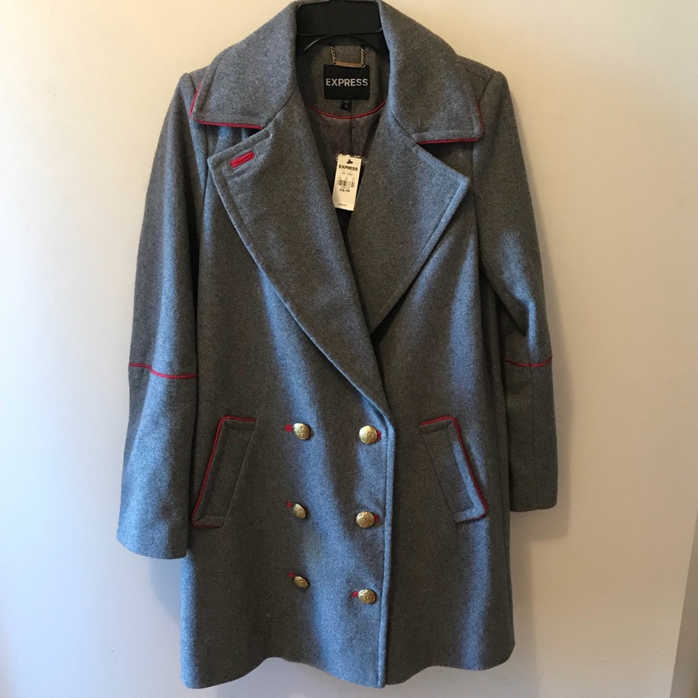 NWT Express Wool Blend Military Style Winter Coat